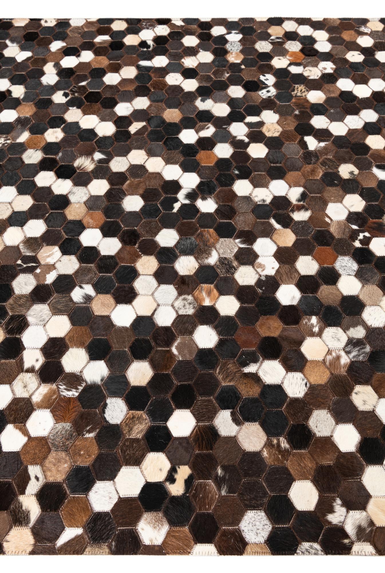 5' x 7' 10 Cowhide Leather Rug