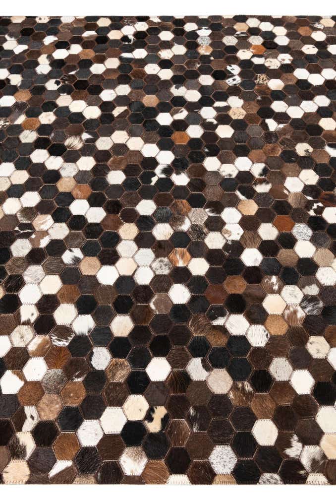 5' x 7' 10 Cowhide Leather Rug