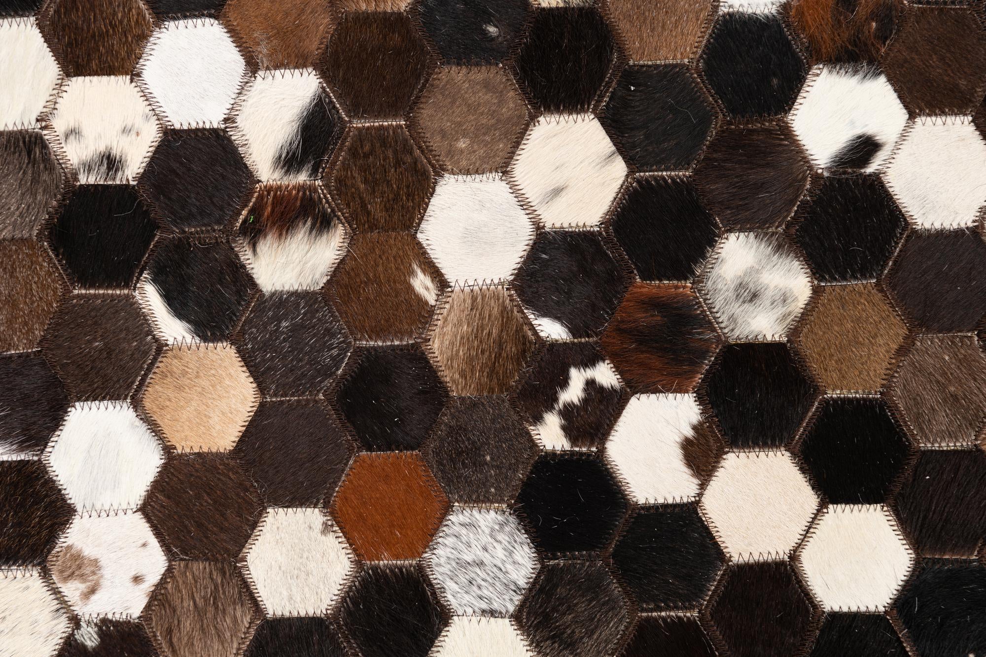 5' x 7' 10 Cowhide Leather Rug