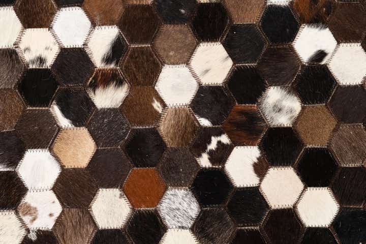 5' x 7' 10 Cowhide Leather Rug