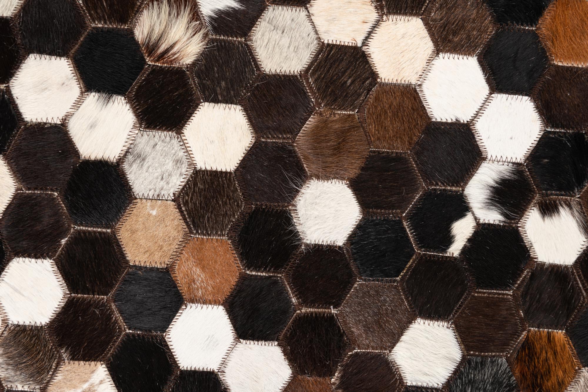 5' x 7' 10 Cowhide Leather Rug