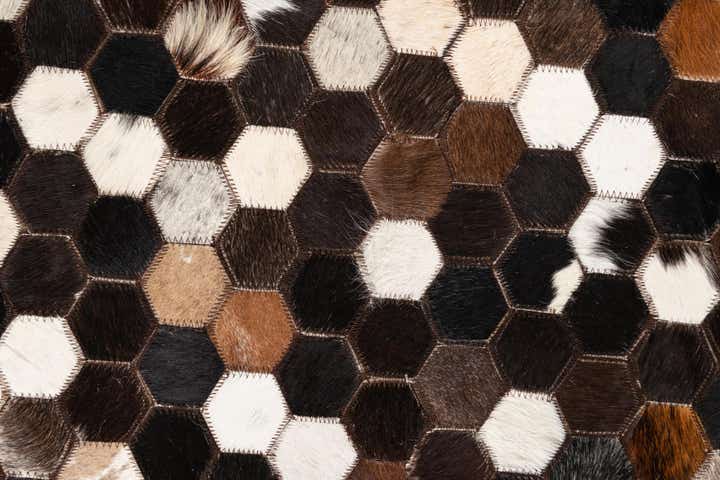 5' x 7' 10 Cowhide Leather Rug