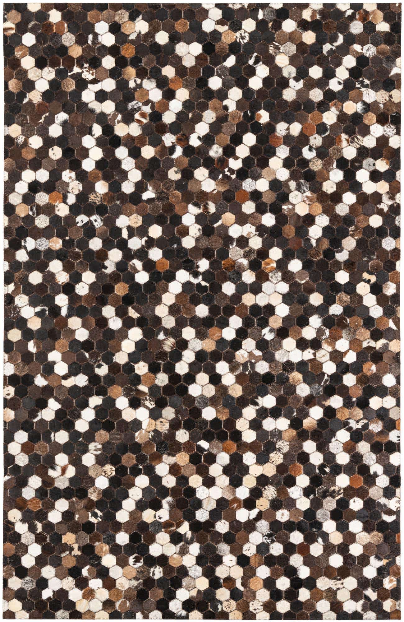 5' x 7' 10 Cowhide Leather Rug