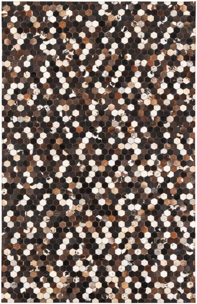 5' x 7' 10 Cowhide Leather Rug