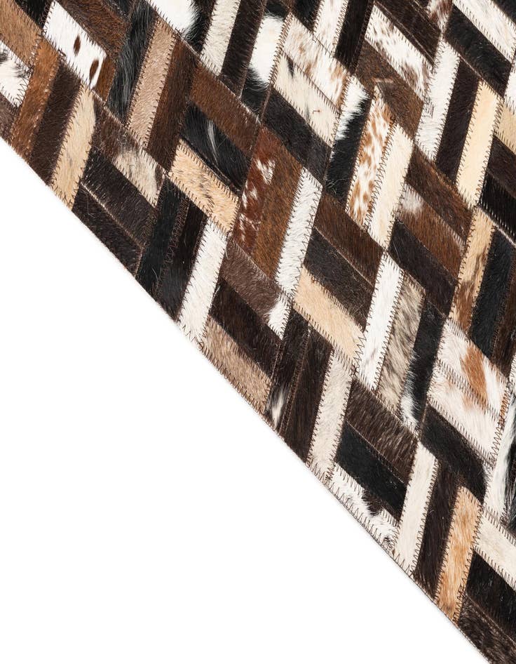 Detail image of 5' x 7' 10 Cowhide Leather Rug