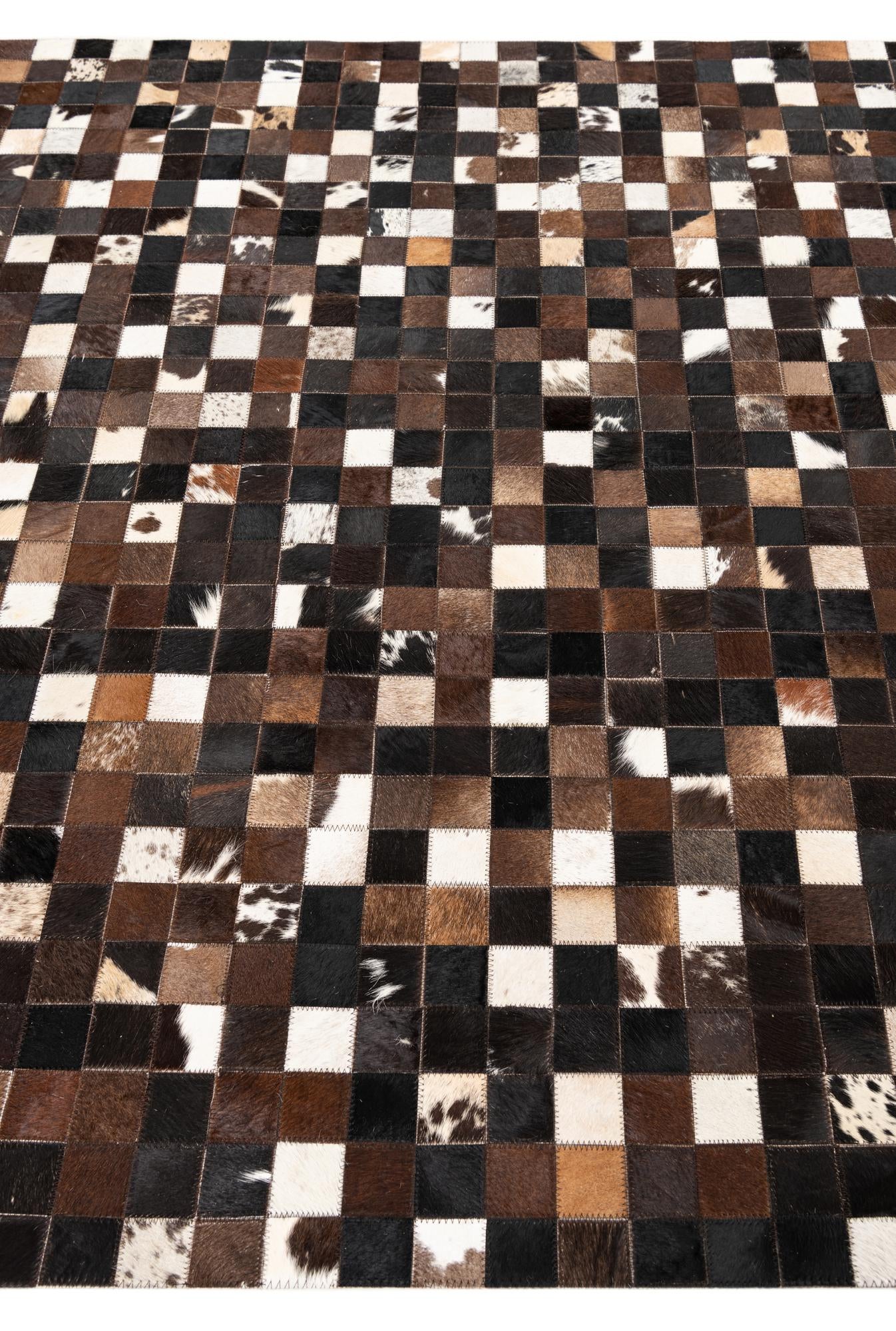 5' 1 x 8' 2 Cowhide Leather Rug
