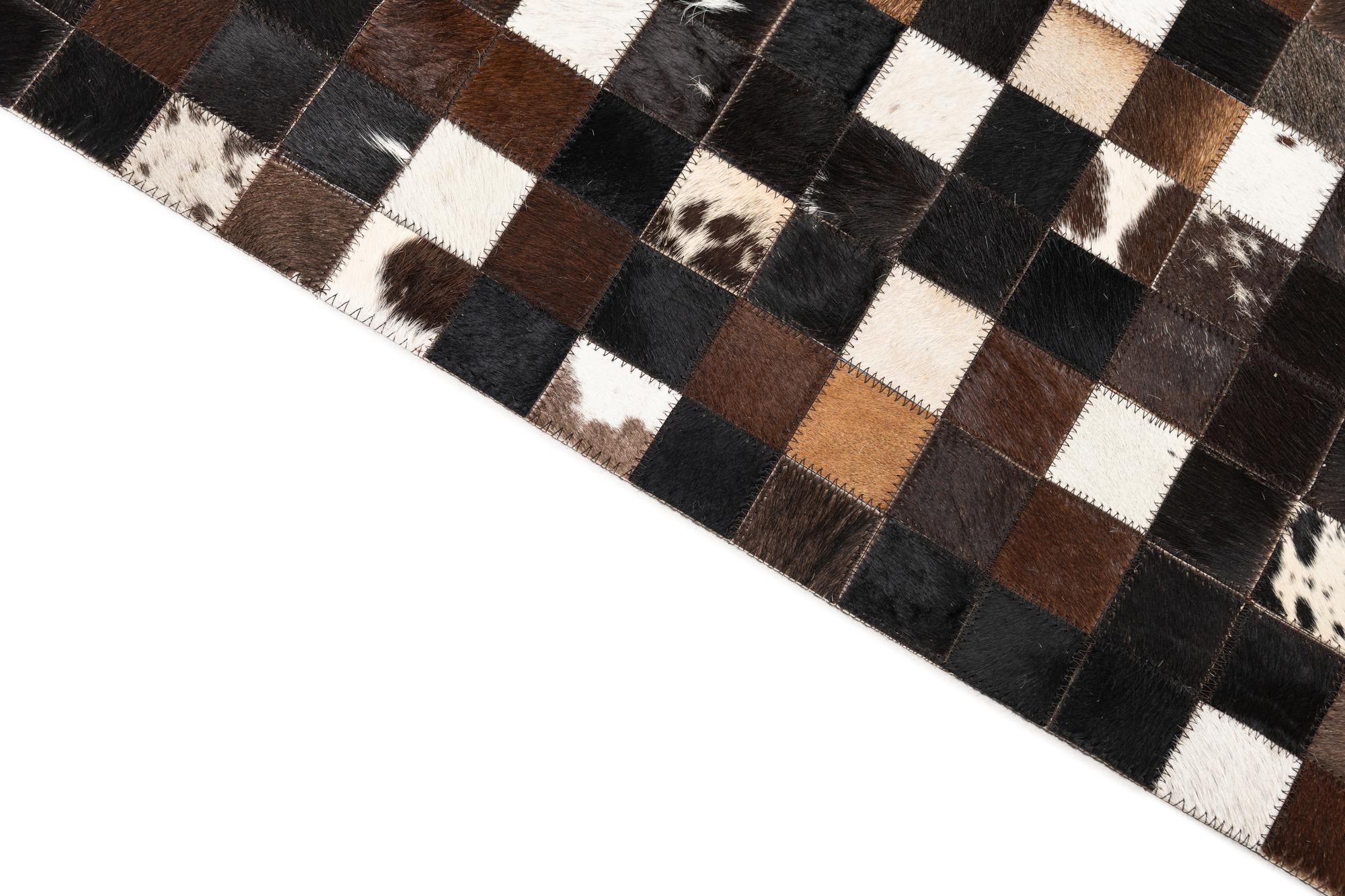 5' 1 x 8' 2 Cowhide Leather Rug