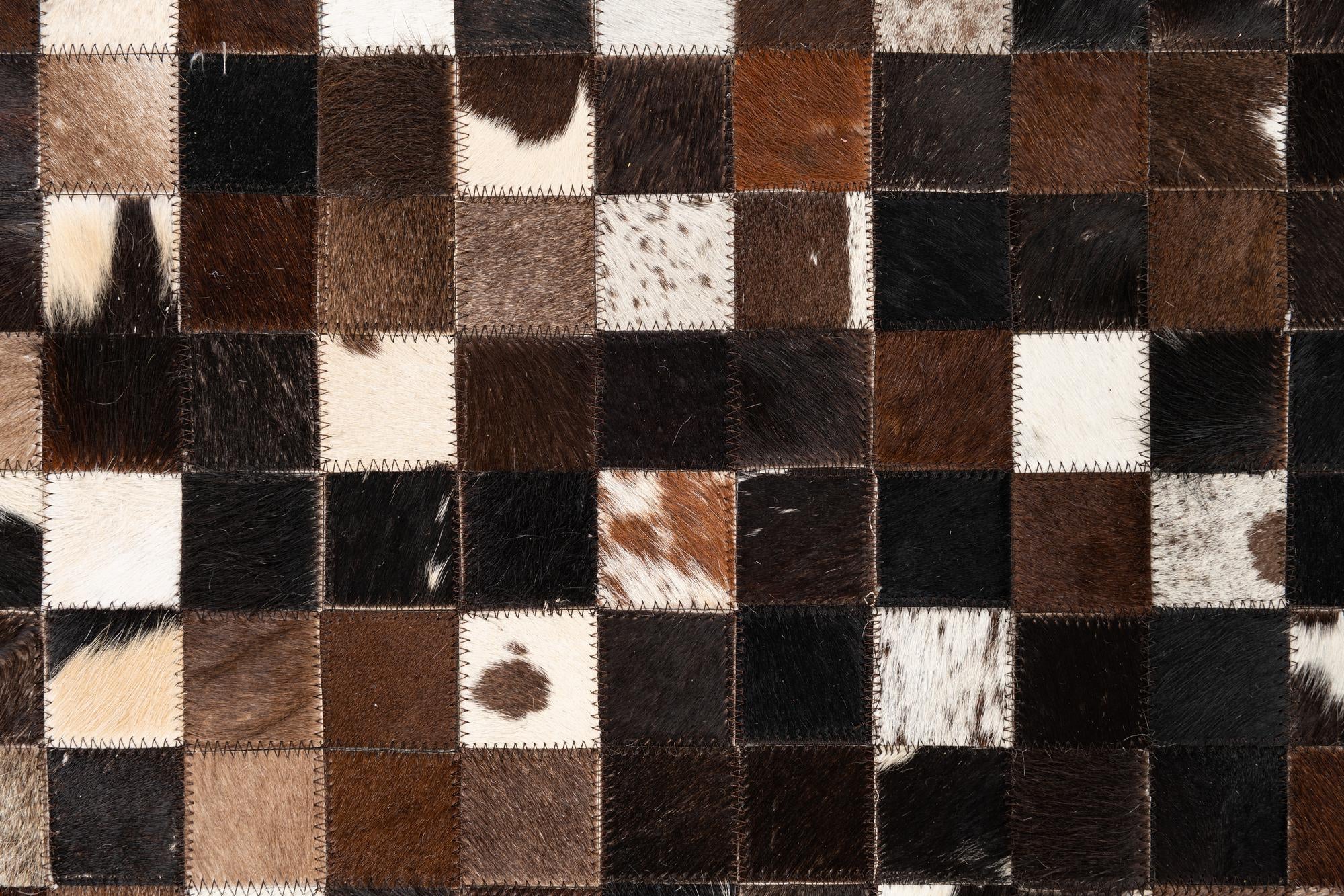 5' 1 x 8' 2 Cowhide Leather Rug