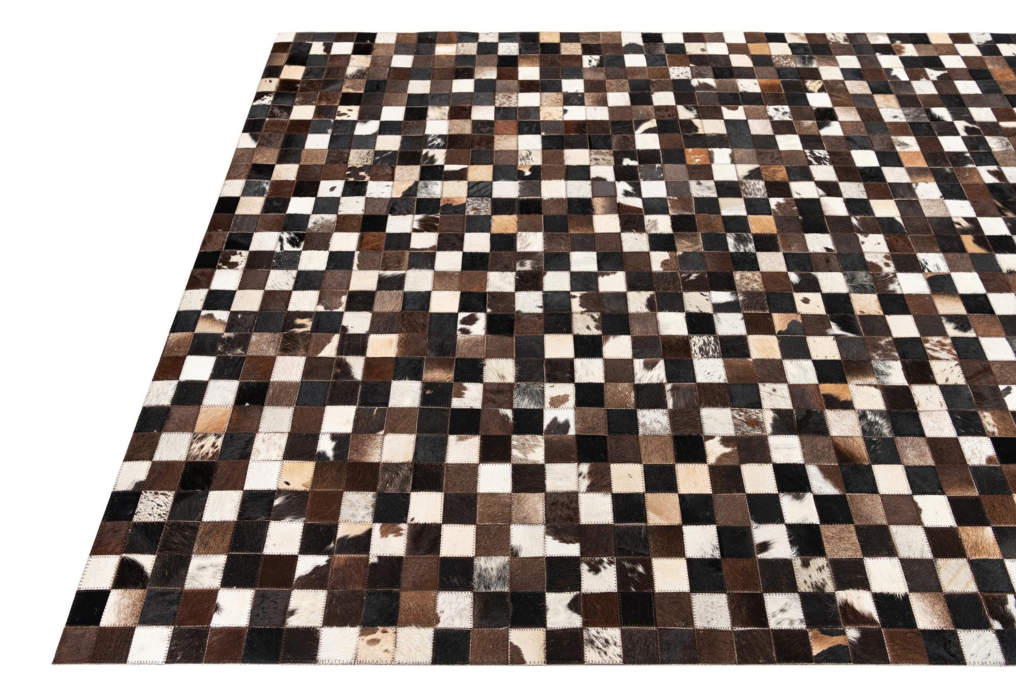 5' x 8' Cowhide Leather Rug