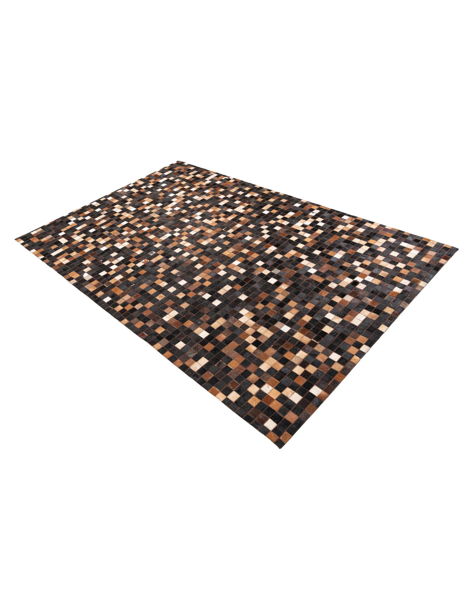 5' x 7' 8 Cowhide Leather Rug