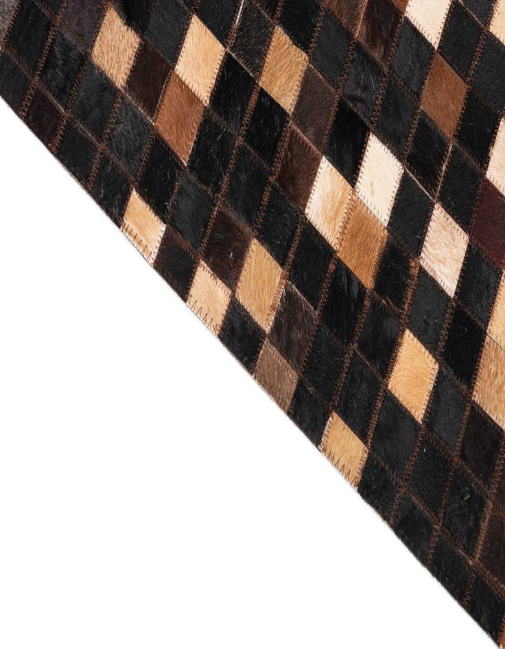 Detail image of 5' x 7' 8 Cowhide Leather Rug