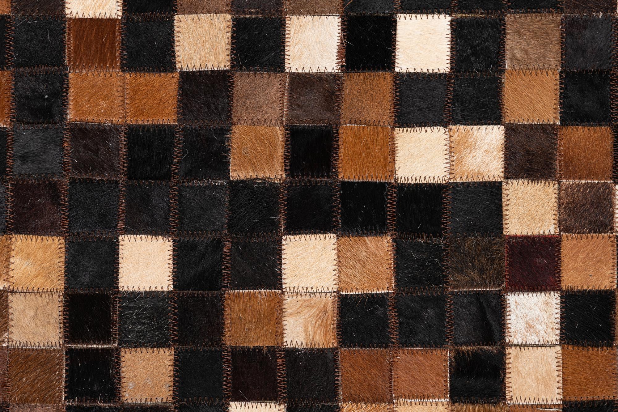 5' x 7' 8 Cowhide Leather Rug
