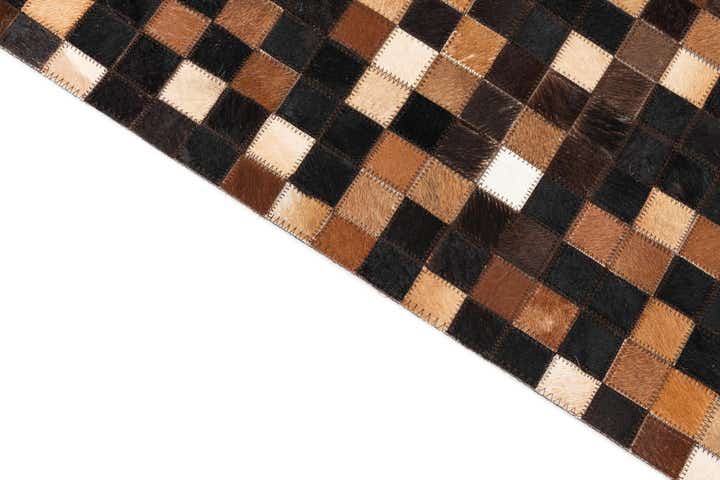 5' x 7' 9 Cowhide Leather Rug