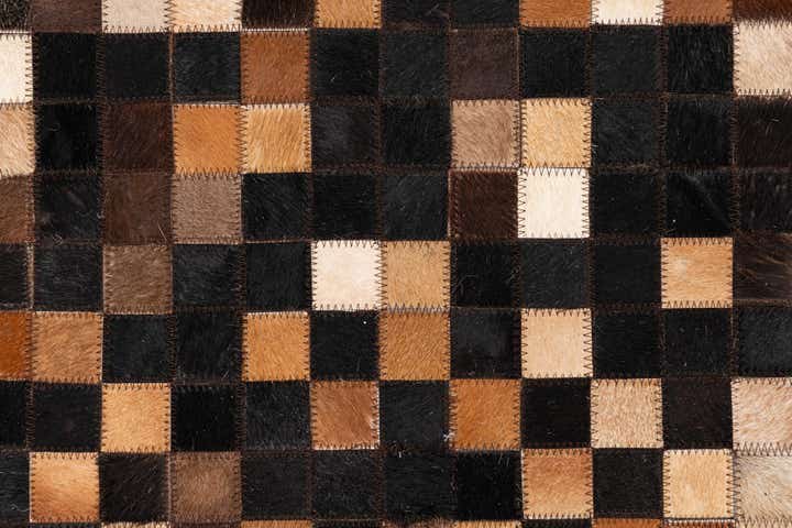 5' x 7' 9 Cowhide Leather Rug