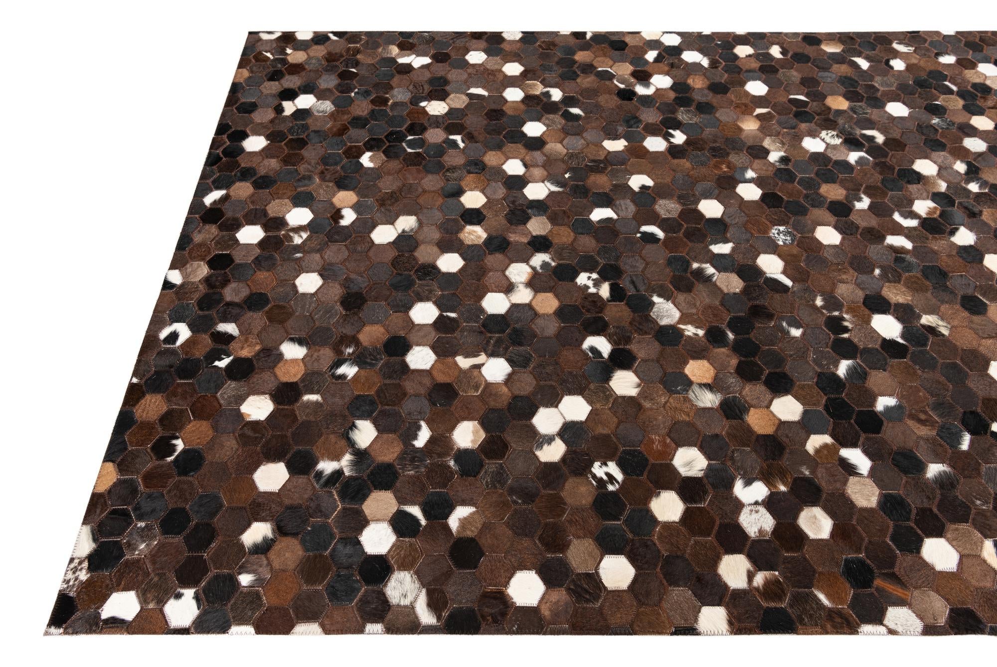 5' x 8' Cowhide Leather Rug