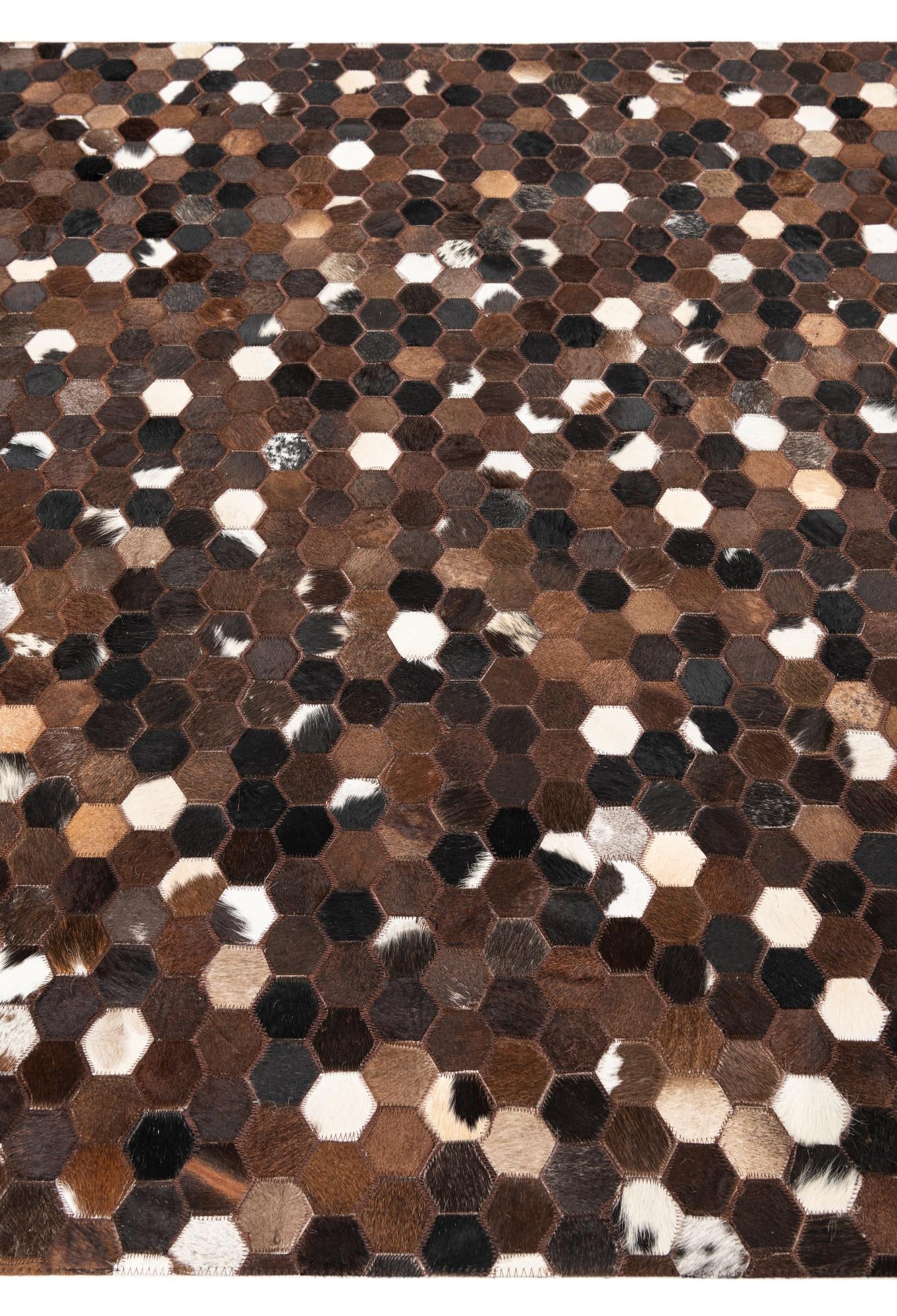 5' x 8' Cowhide Leather Rug