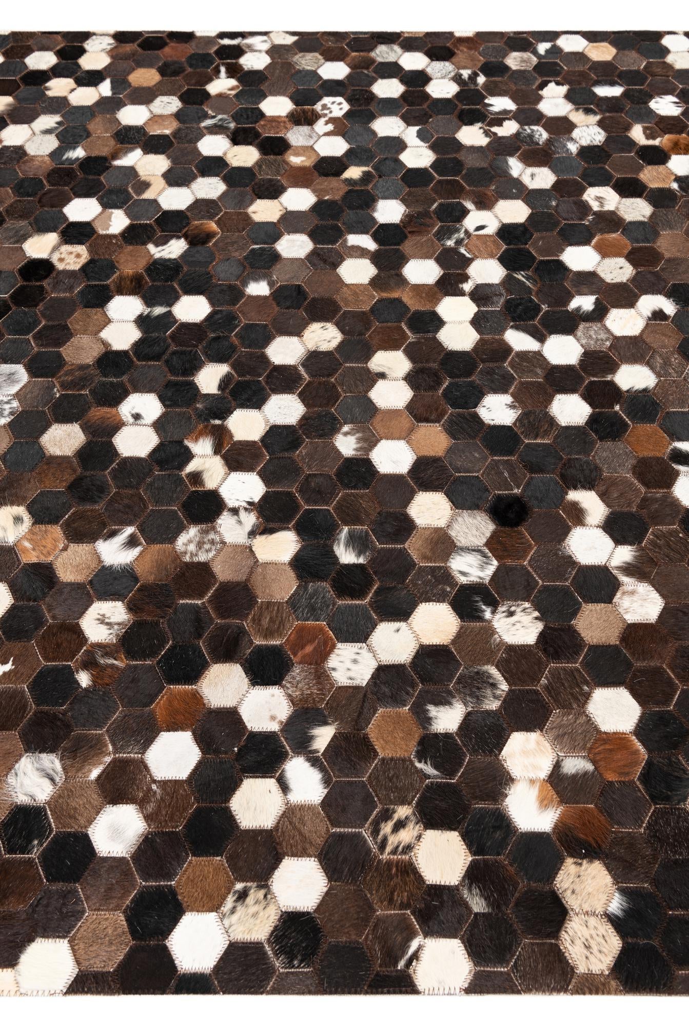5' x 8' Cowhide Leather Rug