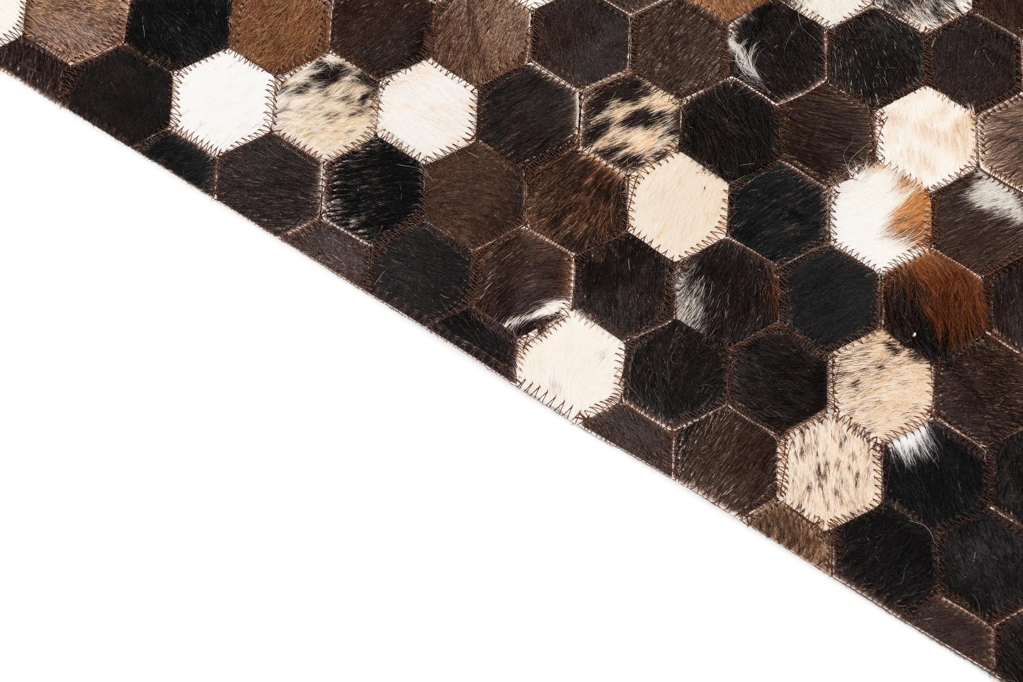 5' x 8' Cowhide Leather Rug