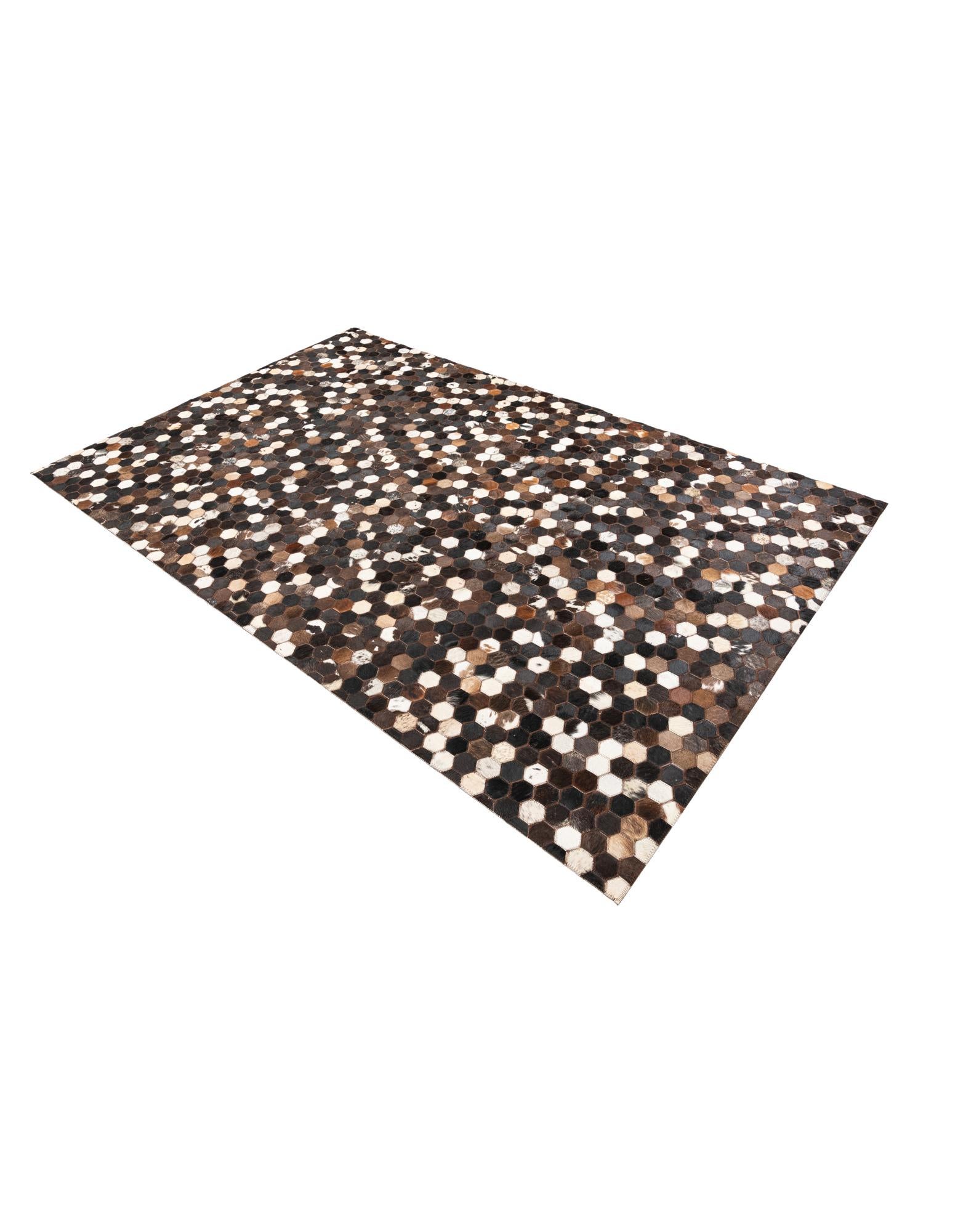 5' 2 x 7' 9 Cowhide Leather Rug