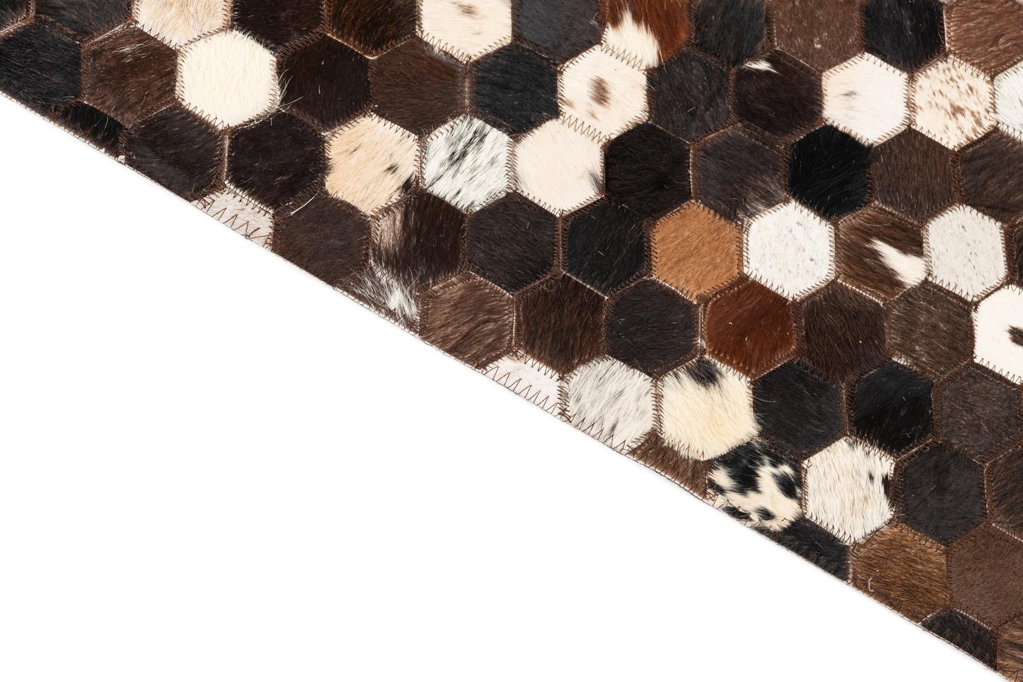 5' 2 x 7' 9 Cowhide Leather Rug