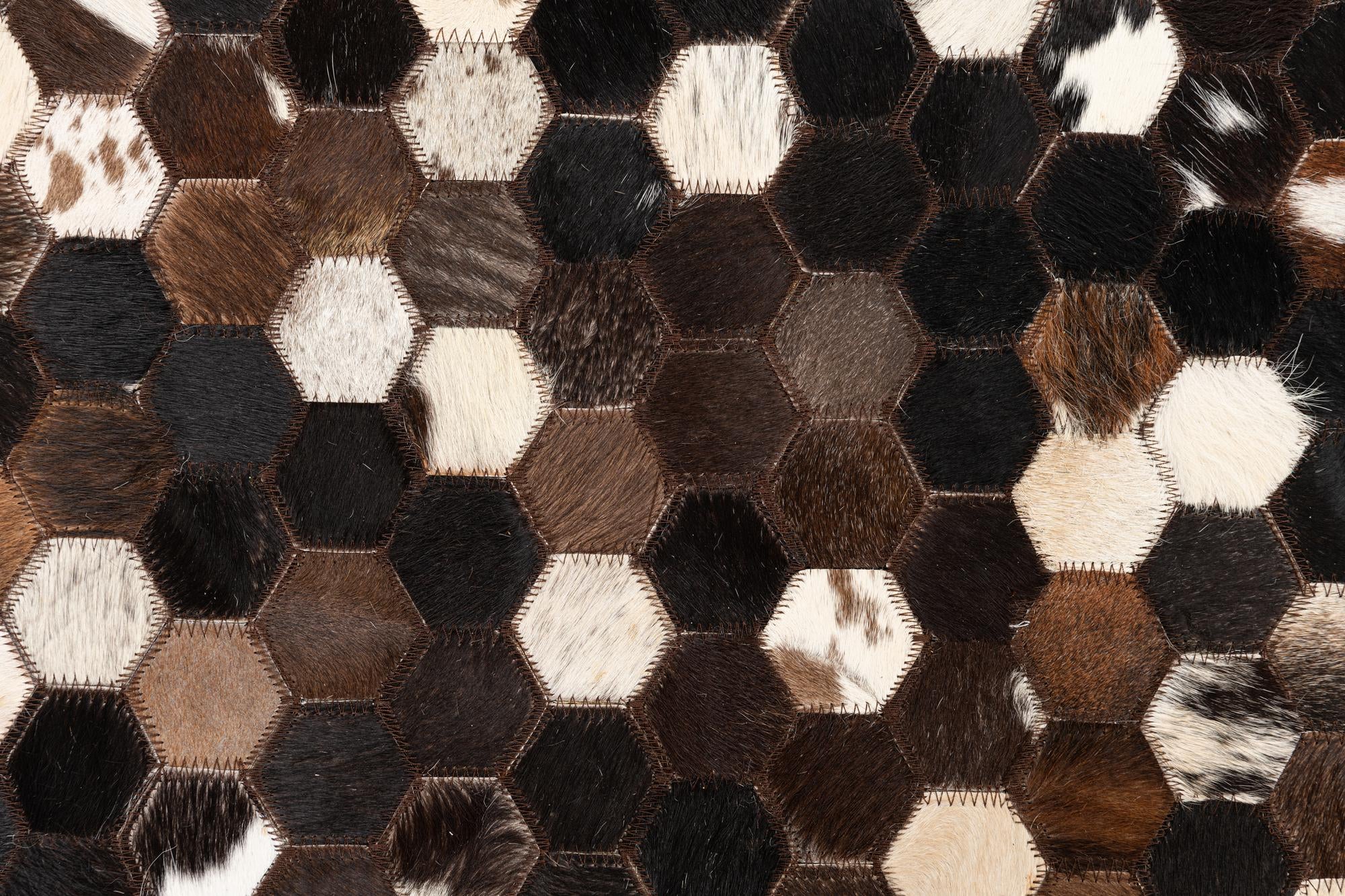 5' 2 x 7' 9 Cowhide Leather Rug