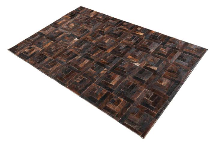 3' 8 x 5' 6 Cowhide Leather Rug