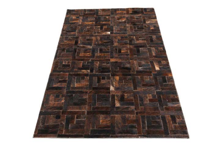 3' 8 x 5' 6 Cowhide Leather Rug