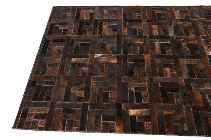 3' 8 x 5' 6 Cowhide Leather Rug