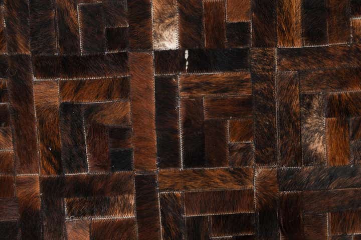 3' 8 x 5' 6 Cowhide Leather Rug