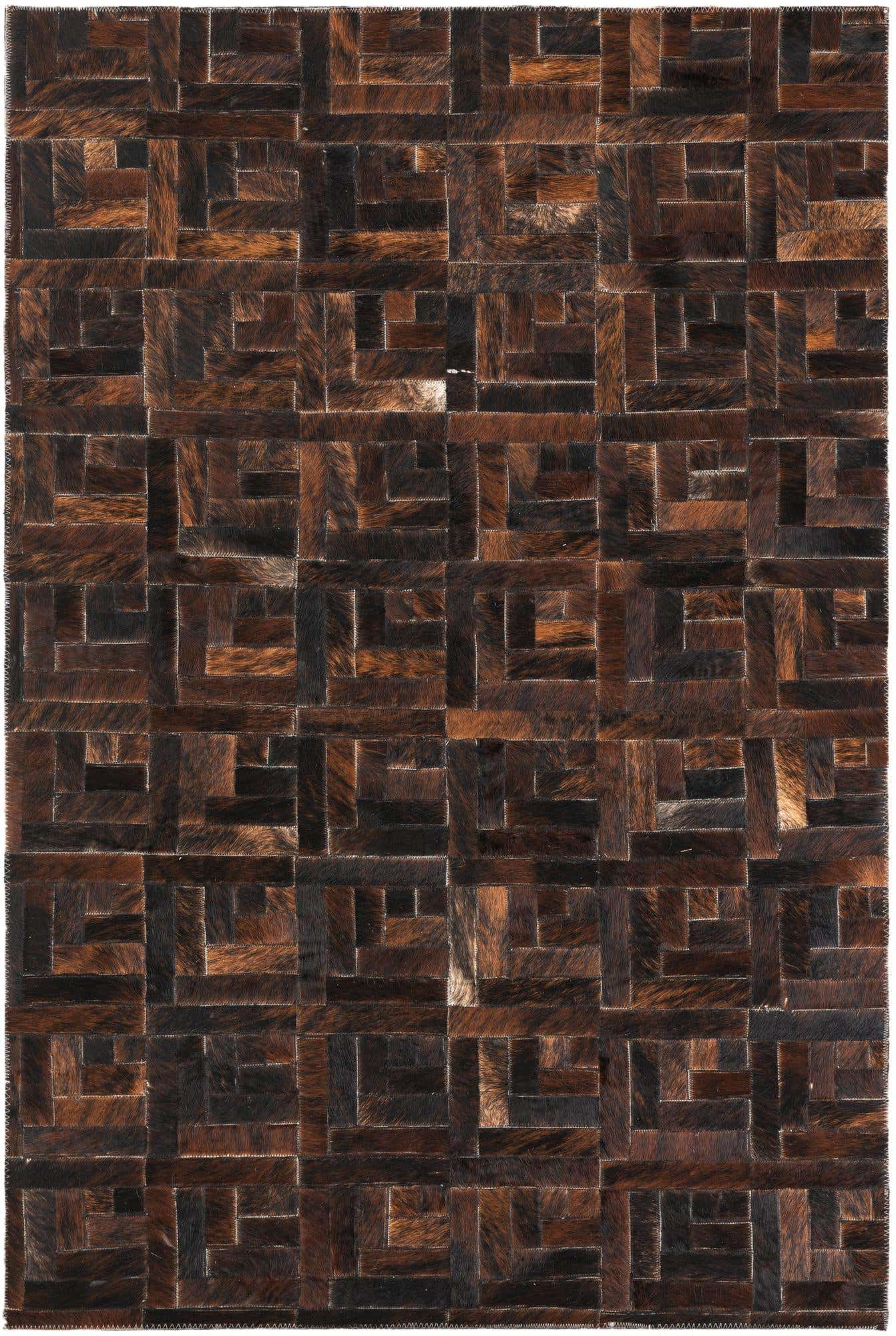 3' 8 x 5' 6 Cowhide Leather Rug