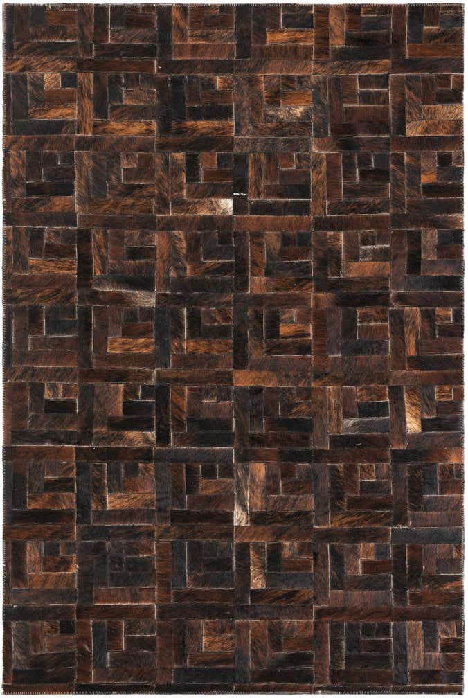 3' 8 x 5' 6 Cowhide Leather Rug