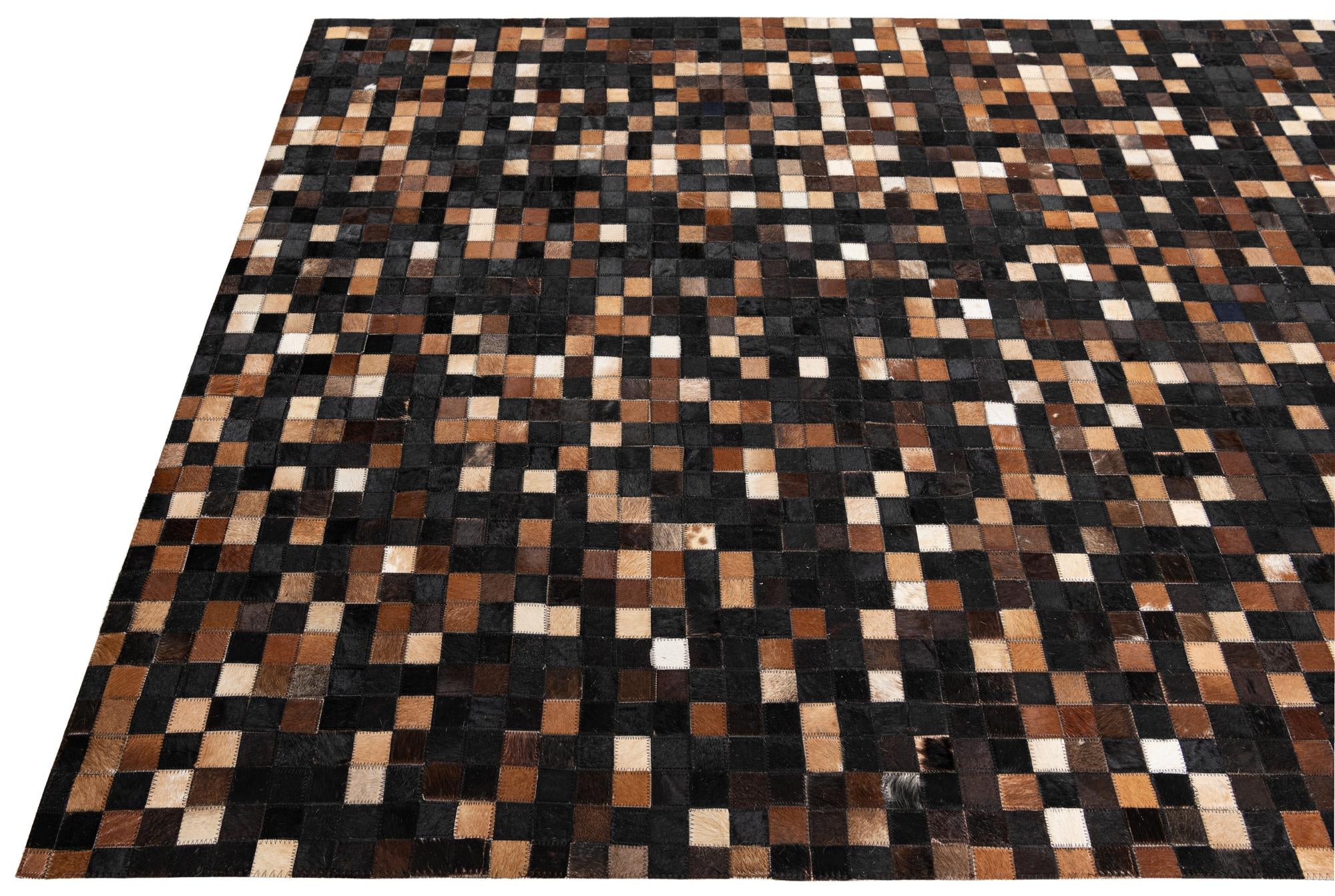 5' x 8' Cowhide Leather Rug