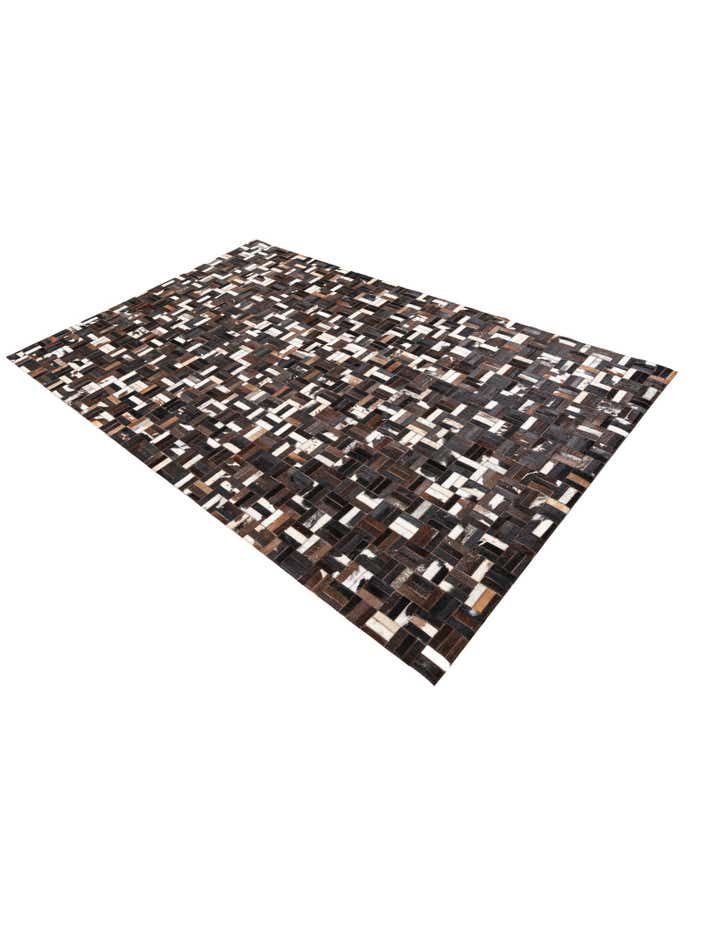 5' x 7' 8 Cowhide Leather Rug