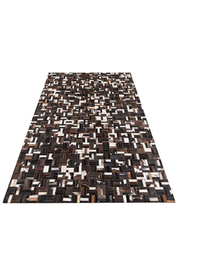 5' x 7' 8 Cowhide Leather Rug