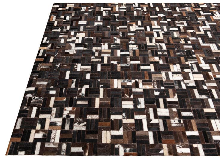 Detail image of 5' x 7' 8 Cowhide Leather Rug