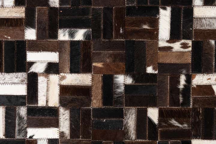 5' x 7' 8 Cowhide Leather Rug