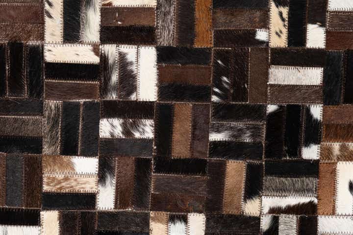5' x 7' 8 Cowhide Leather Rug