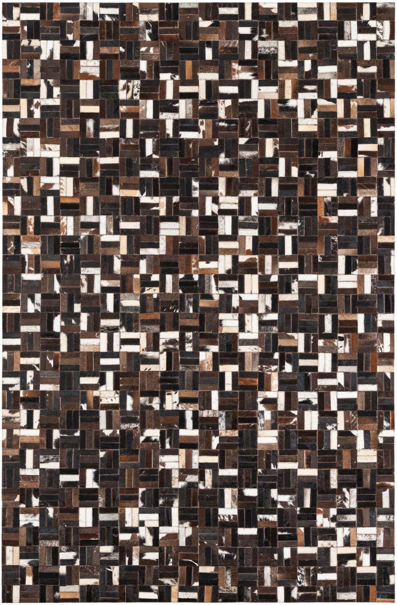 5' x 7' 8 Cowhide Leather Rug