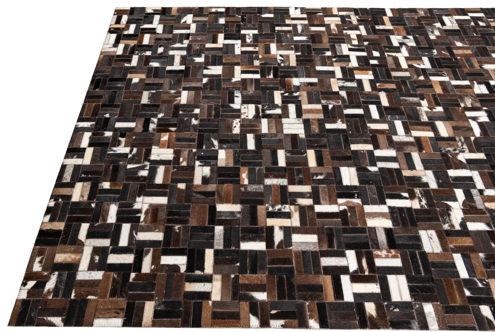 5' x 8' Cowhide Leather Rug