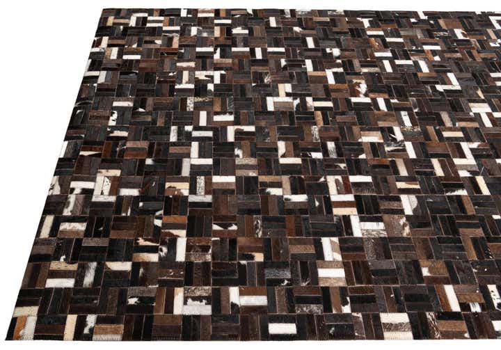 5' x 7' 10 Cowhide Leather Rug
