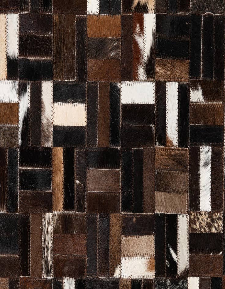 Detail image of 5' x 7' 10 Cowhide Leather Rug
