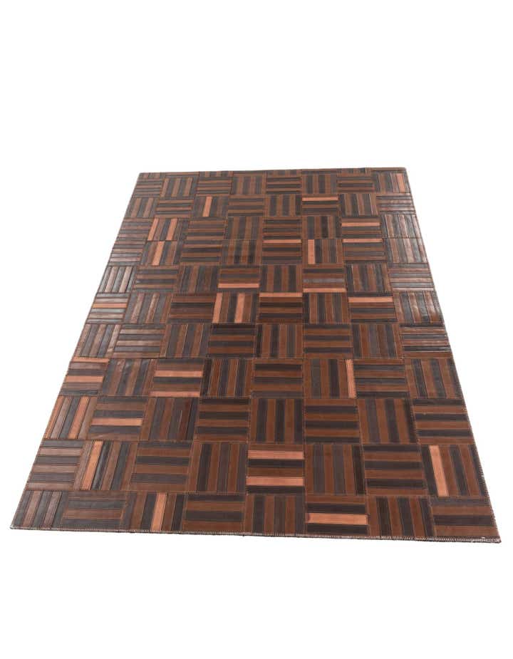 4' x 5' 6 Cowhide Leather Rug