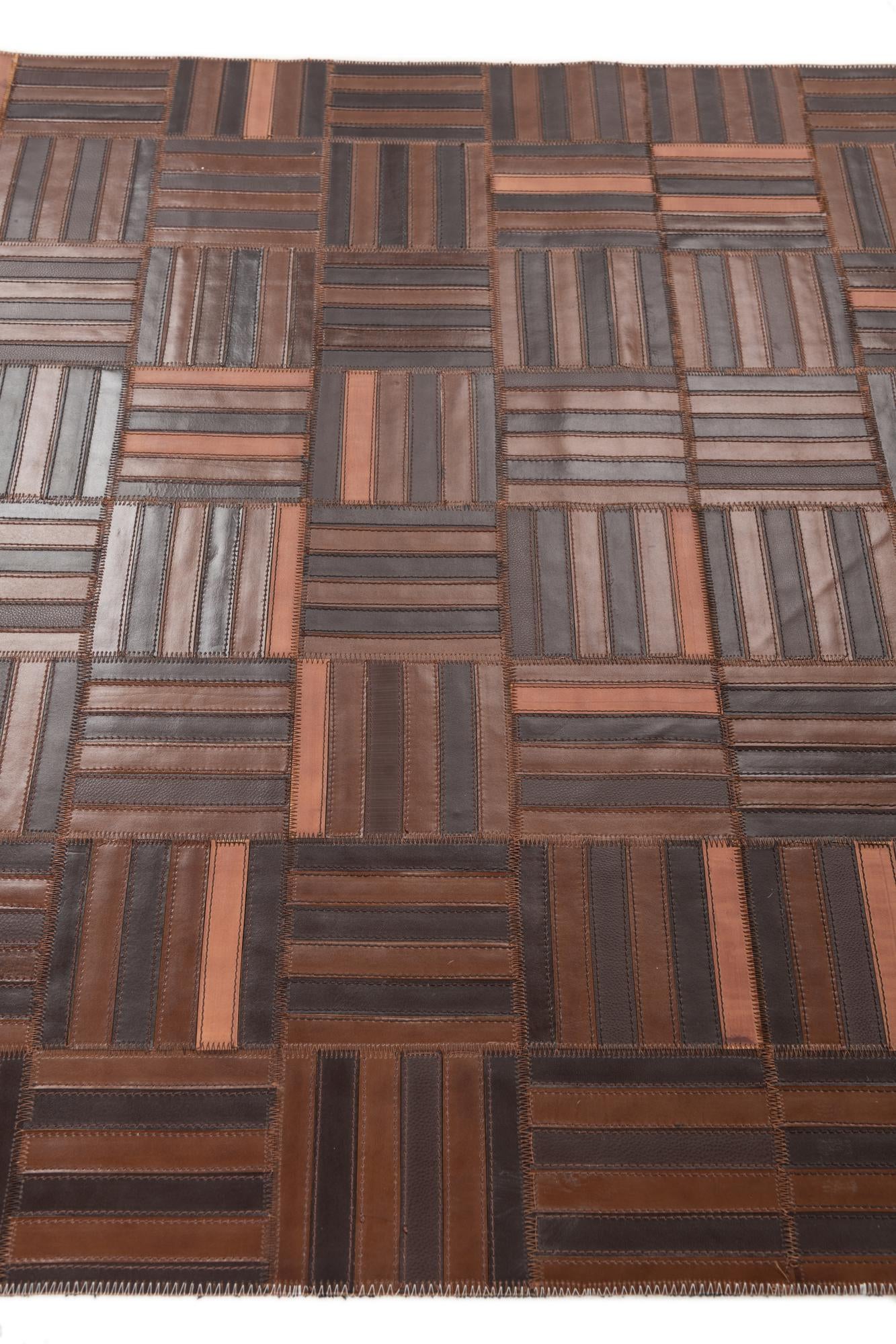 4' x 5' 6 Cowhide Leather Rug