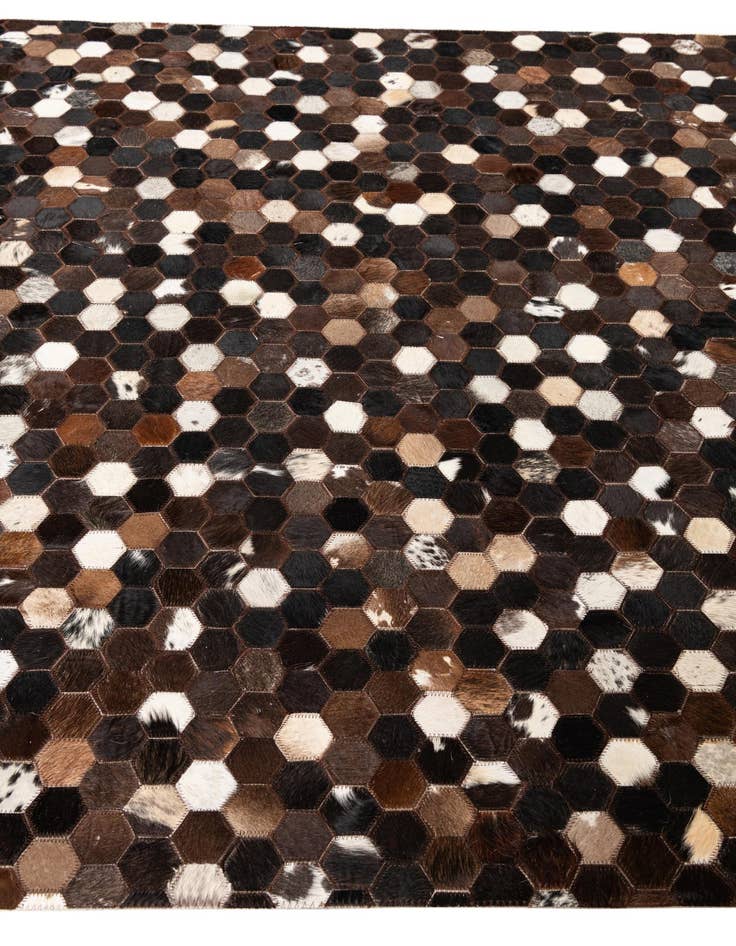 Detail image of 5' 1 x 8' Cowhide Leather Rug