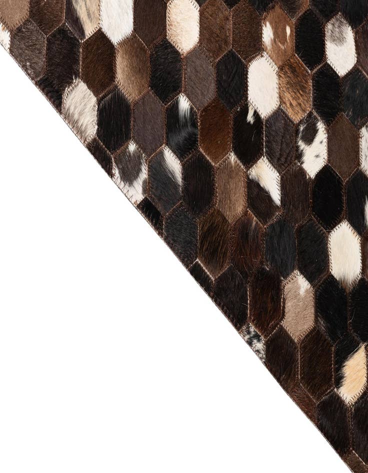 Detail image of 5' 1 x 8' Cowhide Leather Rug