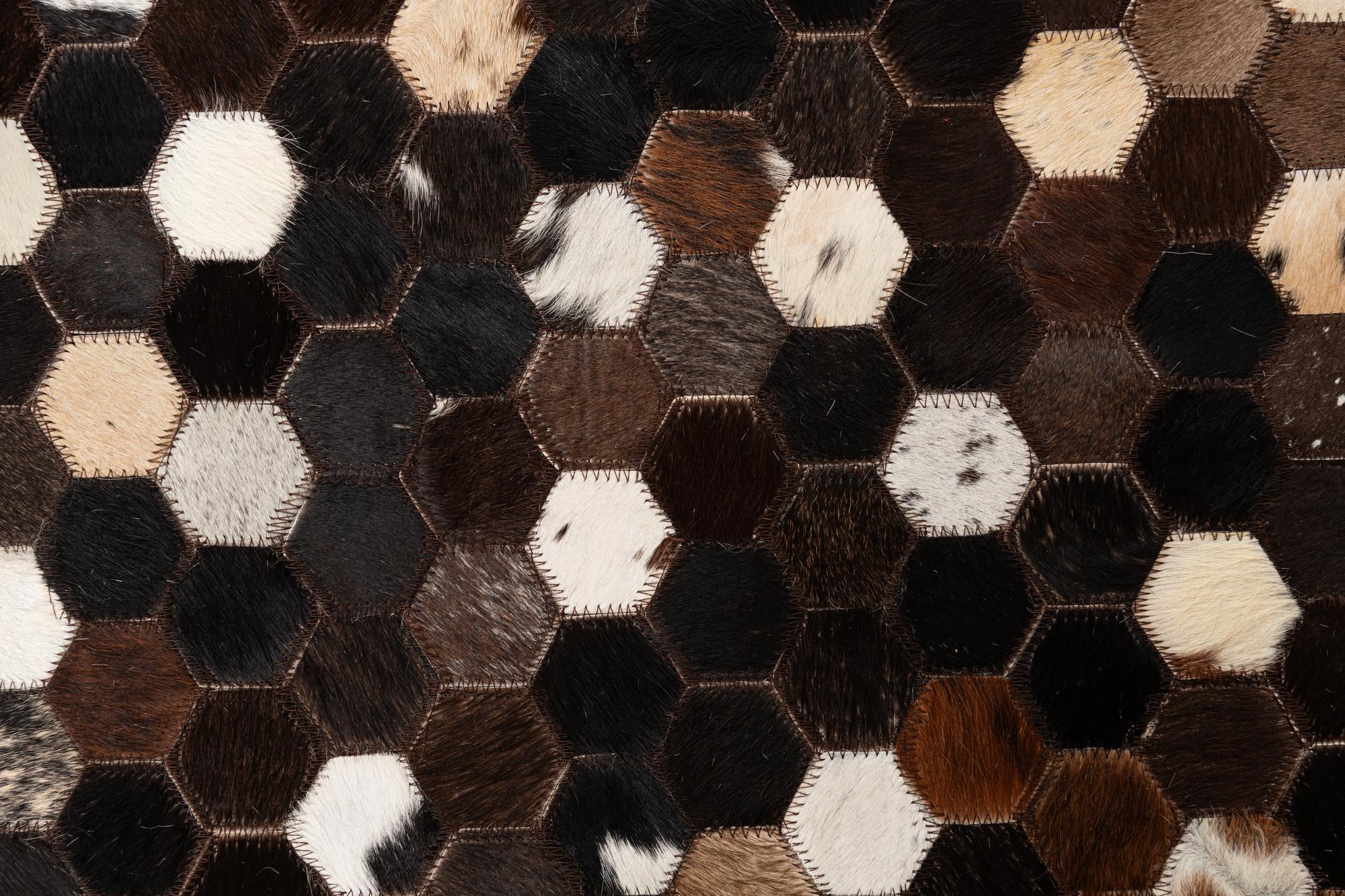 5' 1 x 8' Cowhide Leather Rug