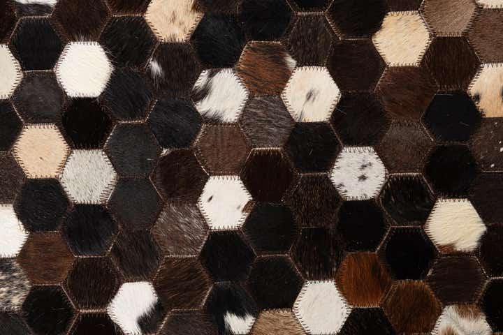 5' 1 x 8' Cowhide Leather Rug