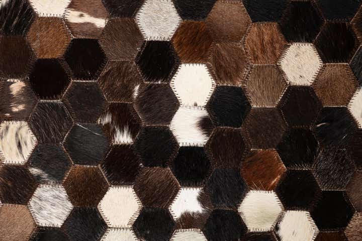 5' 1 x 8' Cowhide Leather Rug