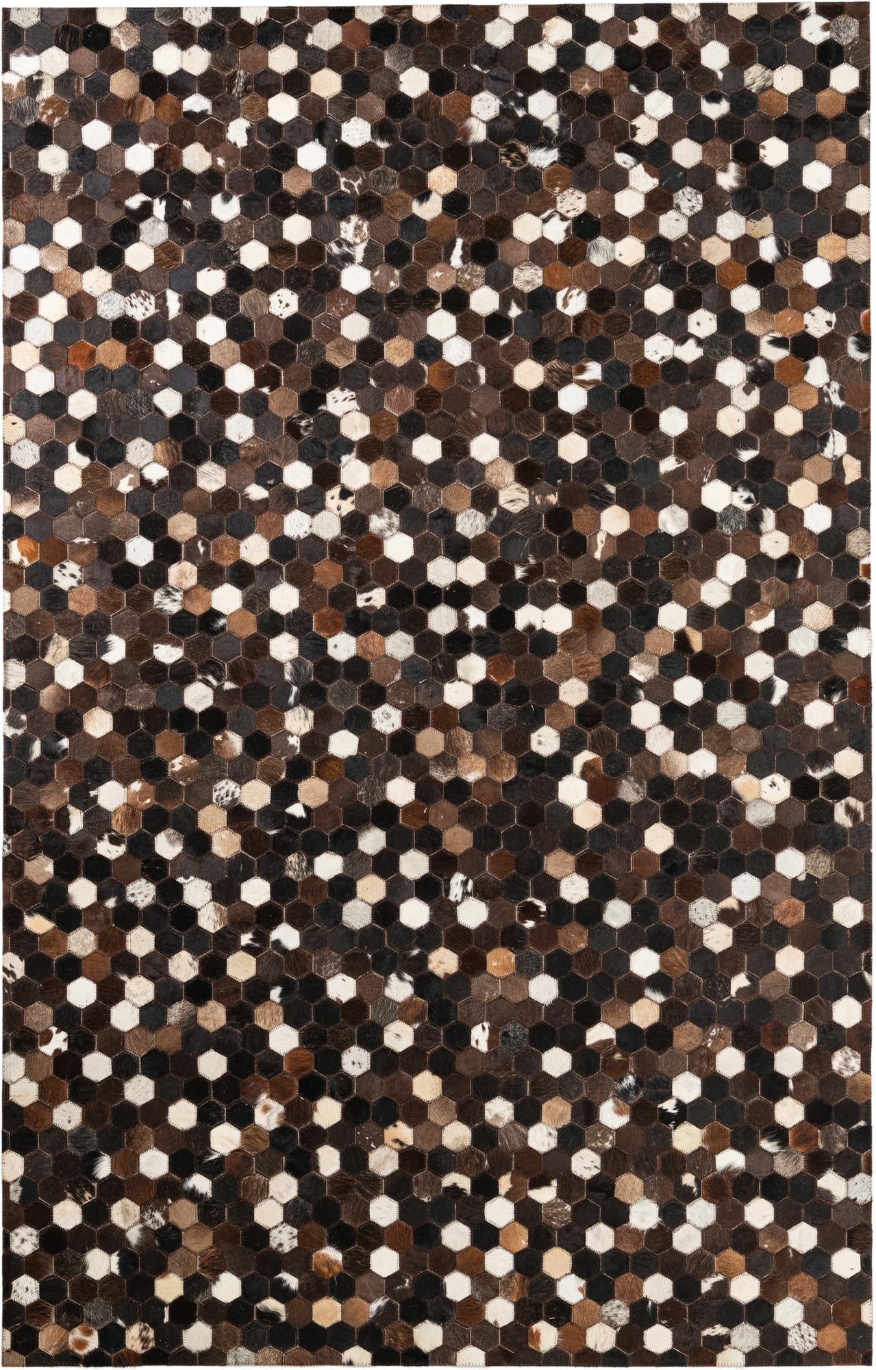 5' 1 x 8' Cowhide Leather Rug