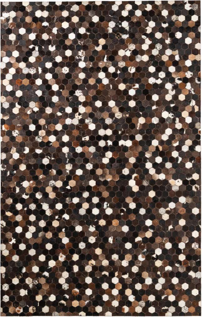 5' 1 x 8' Cowhide Leather Rug